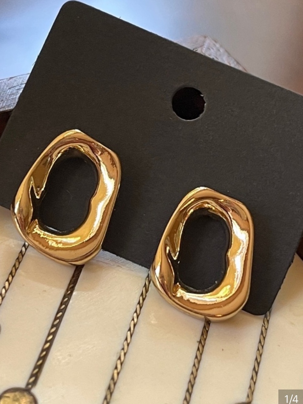 Gold Circle Stud Earrings